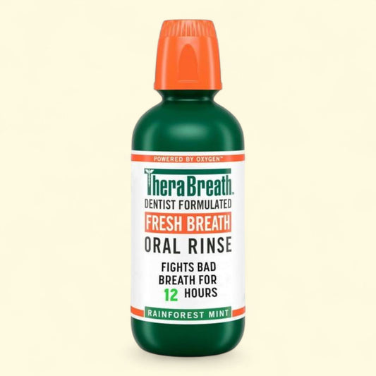 TheraBreath Fresh Breath Mouthwash, Rainforest Mint, 16 fl oz