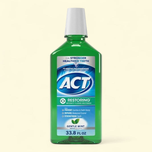 ACT Restoring Anticavity Fluoride Mouthwash, Mint Burst, 33.8 fl. oz.