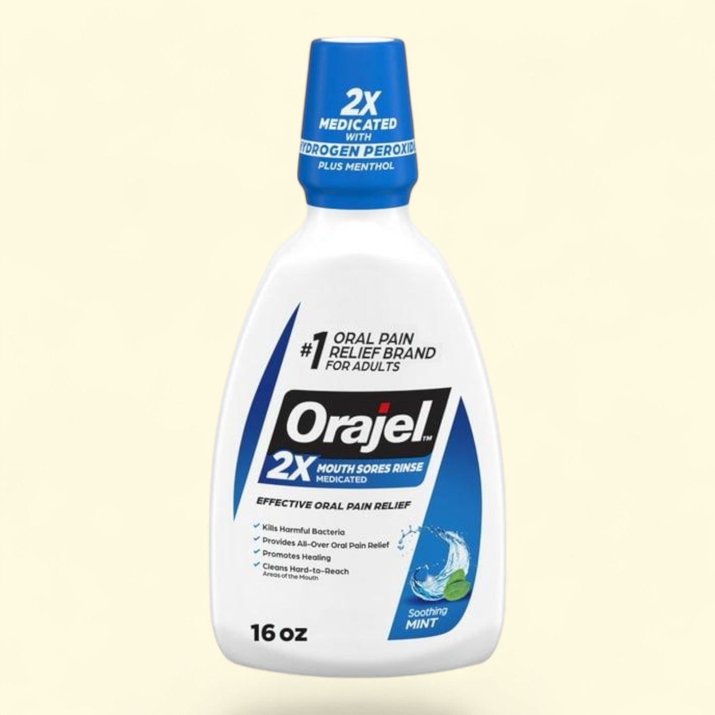 Orajel Antiseptic Mouth Sore Rinse, Mint, 16 oz