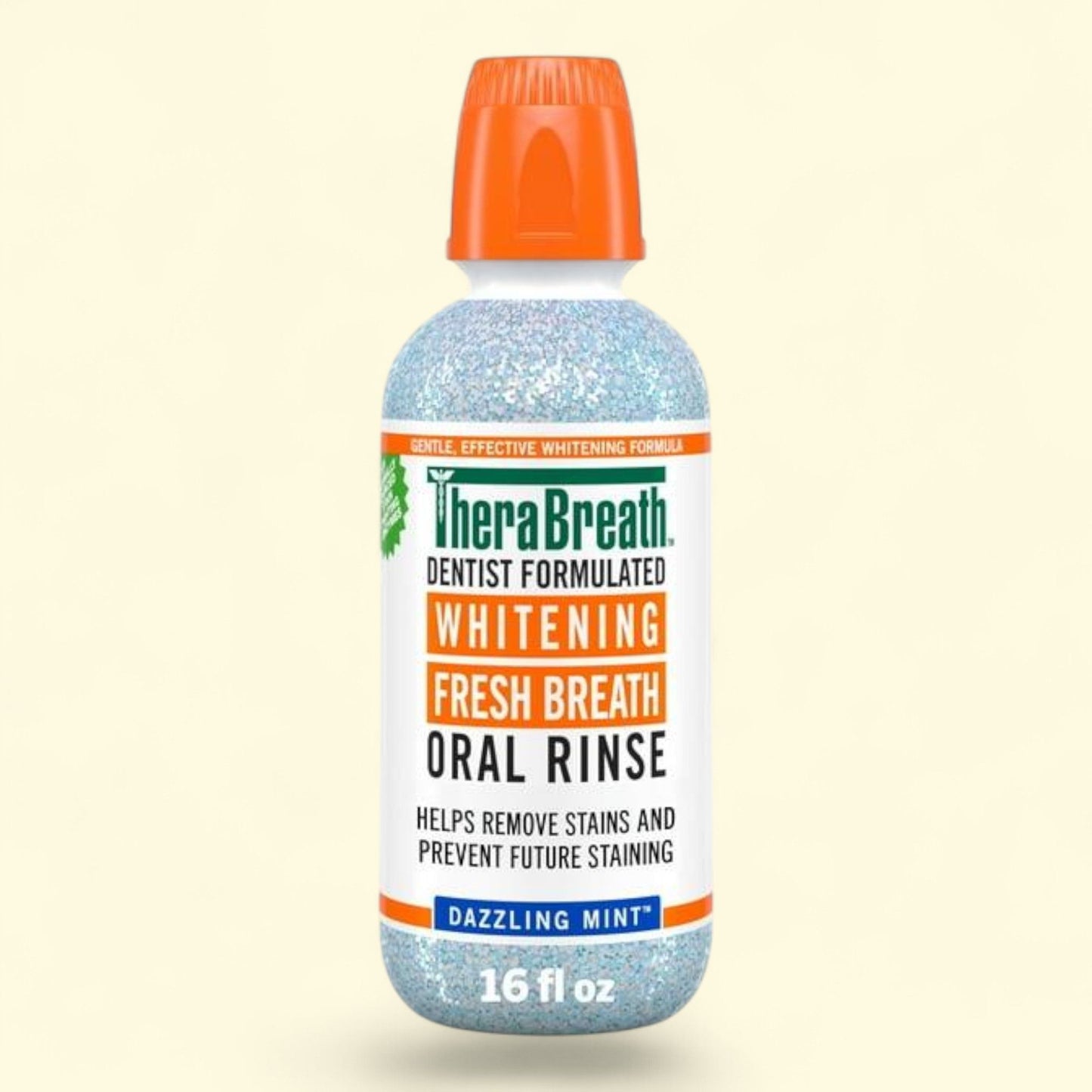 TheraBreath Mouthwash, Whitening, Dazzling Mint, 16 fl oz — authentic US product shipped worldwide by Treatspree