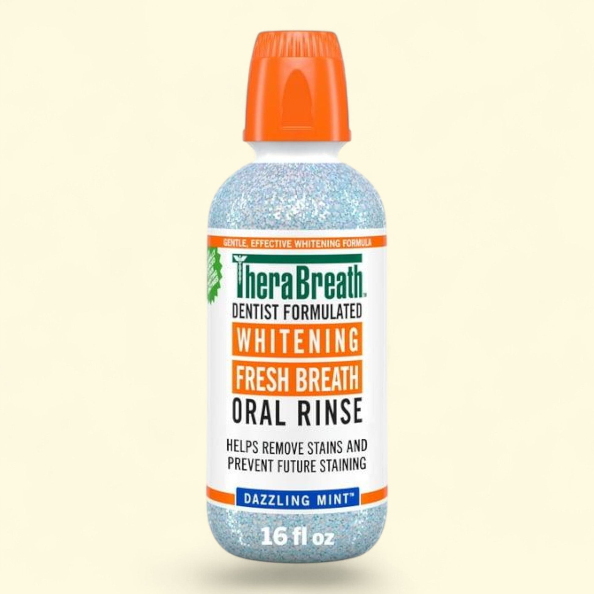 TheraBreath Mouthwash, Whitening, Dazzling Mint, 16 fl oz — authentic US product shipped worldwide by Treatspree
