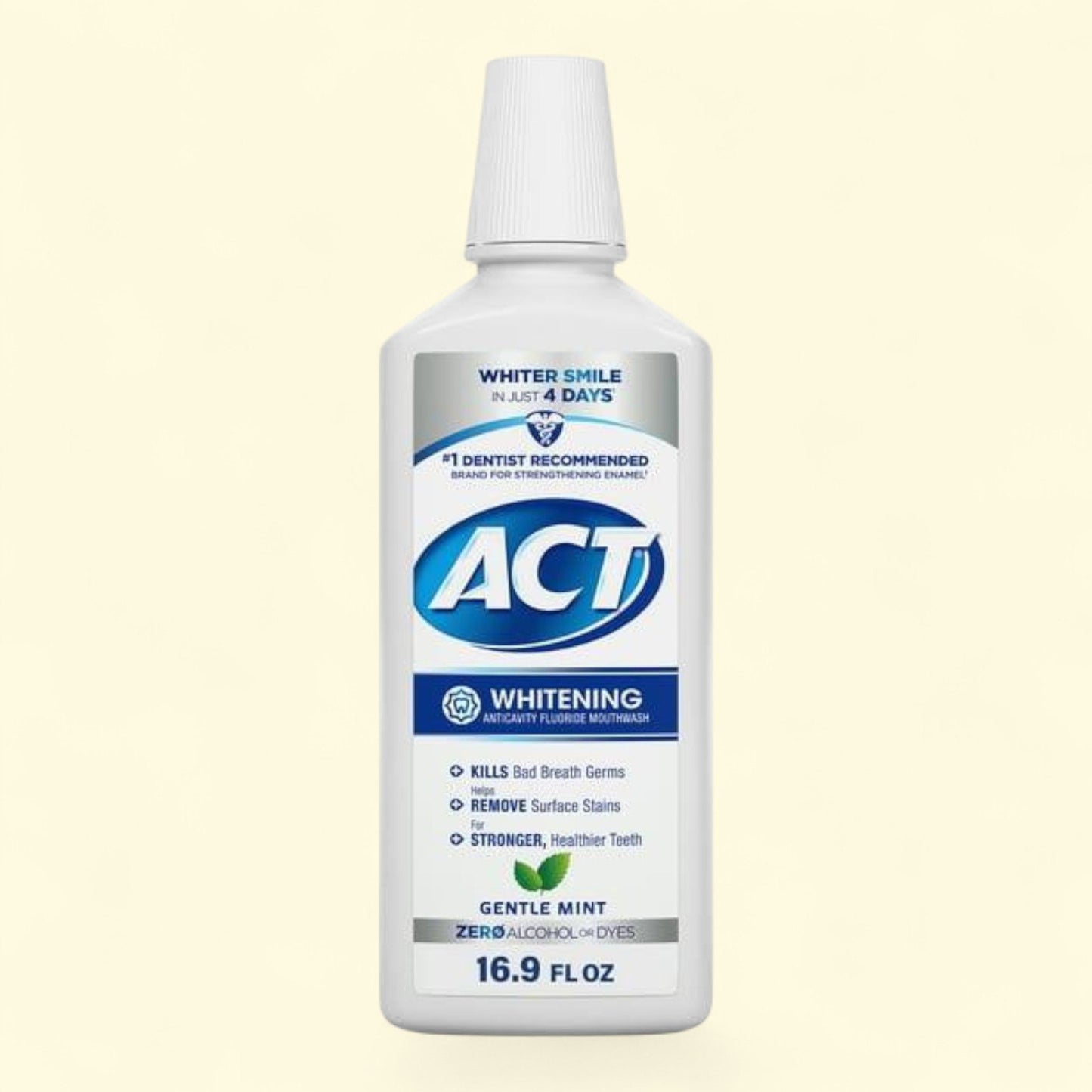 ACT Whitening Mouthwash, Gentle Mint, 16.9 fl. oz.
