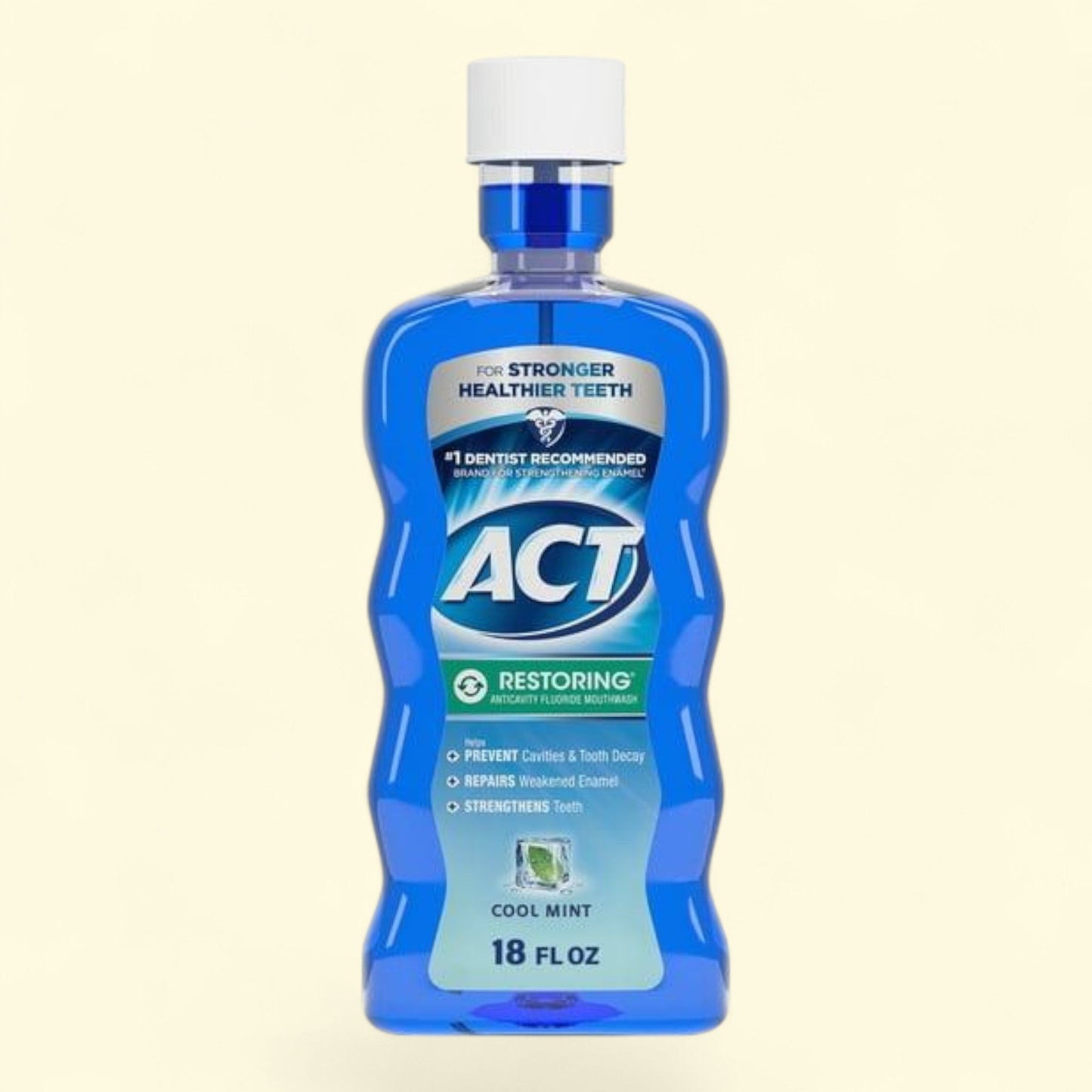 ACT Restoring Anticavity Fluoride Mouthwash, Cool Mint, 18 fl. oz.
