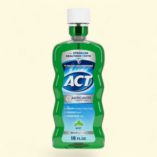 ACT Anticavity Fluoride Mouthwash, Triple Action, Mint, 18 fl. oz.