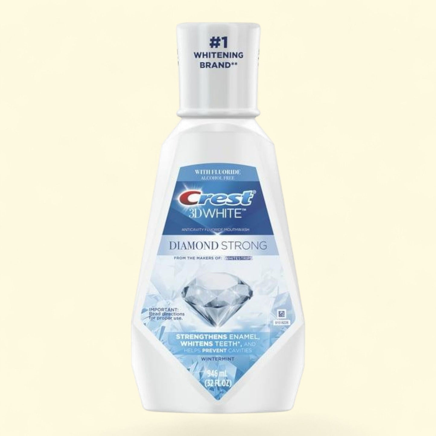 Crest 3D White Diamond Strong Whitening Mouthwash, Wintermint, 946 mL