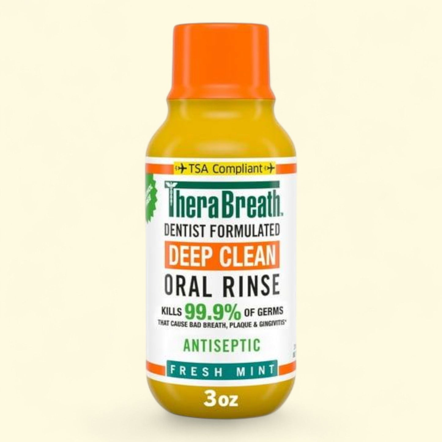 TheraBreath Deep Clean Antiseptic Mouthwash, Fresh Mint Flavor, 3 f... — authentic US product shipped worldwide by Treatspree
