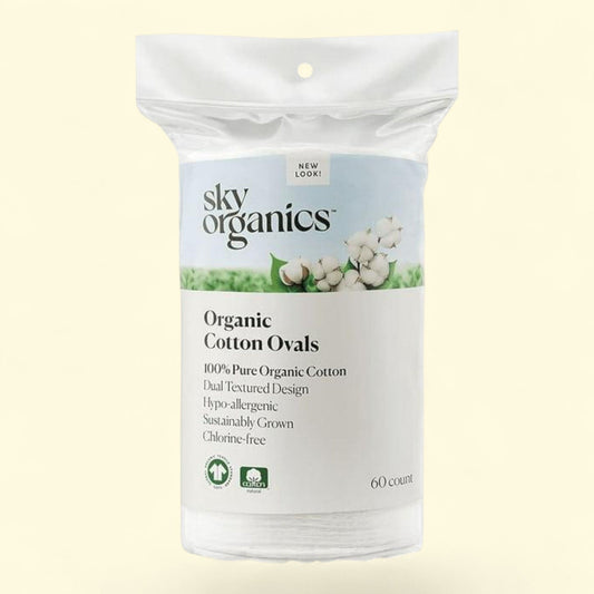 Sky Organics Organic Cotton Ovals, 60 Count