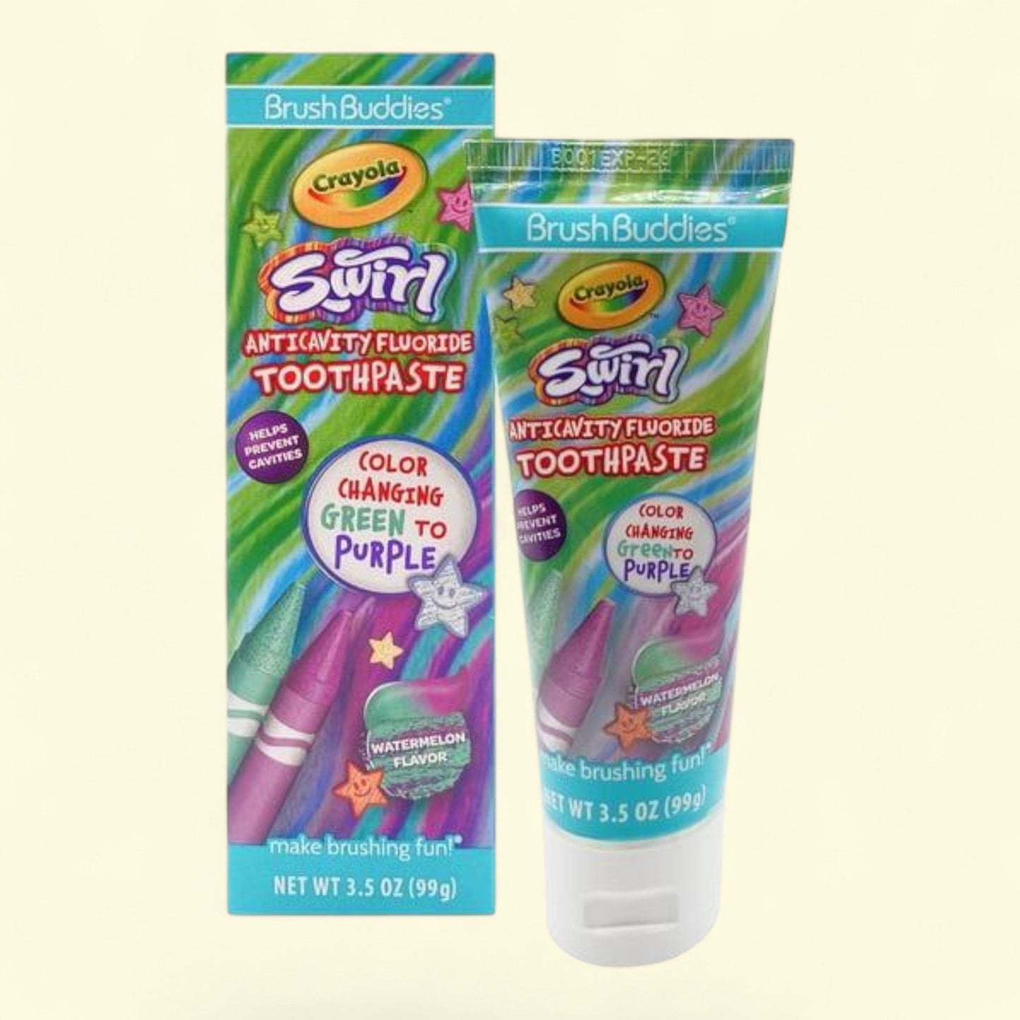 Brush Buddies Crayola Swirl Toothpaste, Watermelon, 3.5 oz