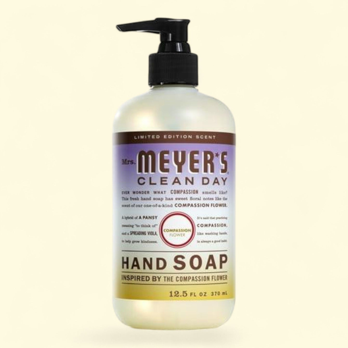 Mrs. Meyer's Clean Day Liquid Hand Soap, Compassion Flower Scent, 12.5 Ounce