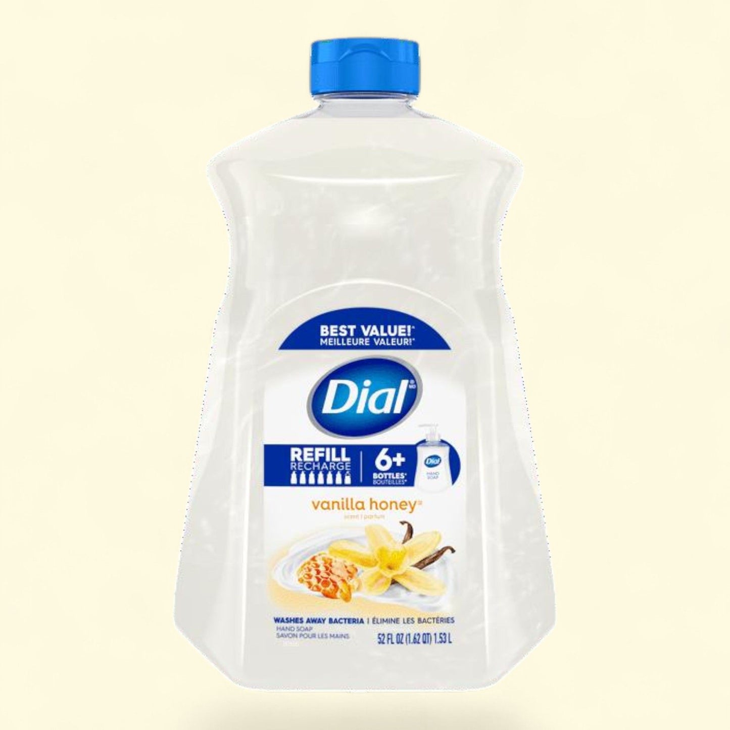 Dial Liquid Hand Soap Refill, Vanilla & Honey, 52 Ounce