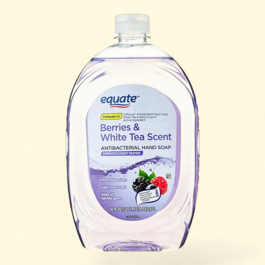 Equate Antibacterial Liquid Hand Soap, Berries & White Tea, 50 fl oz