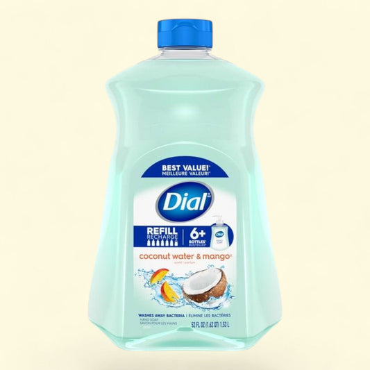Dial Liquid Hand Soap Refill, Coconut Water & Mango, 52 fl oz