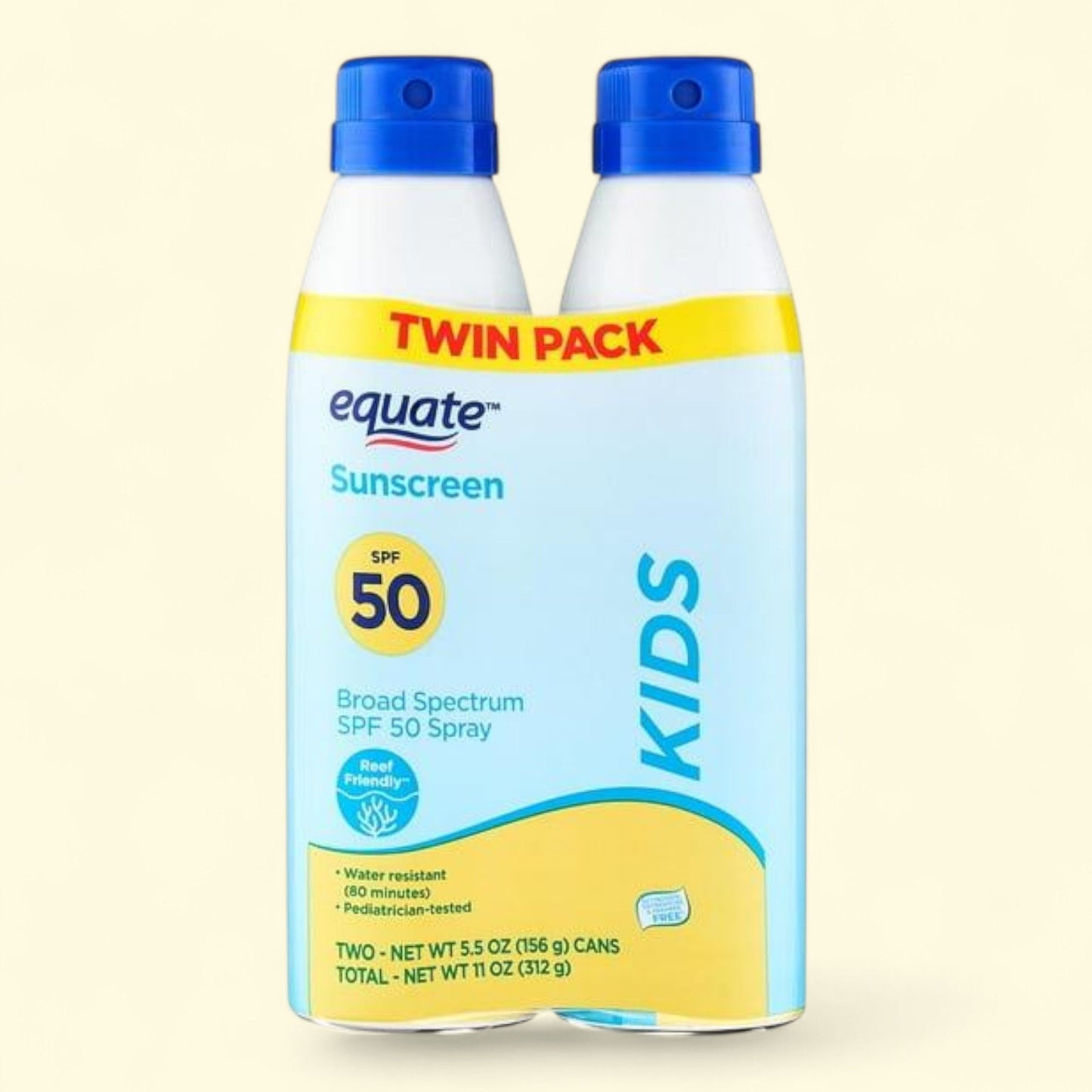 Equate Kids Sunscreen Spray, SPF 50, 11 oz, 2 Count