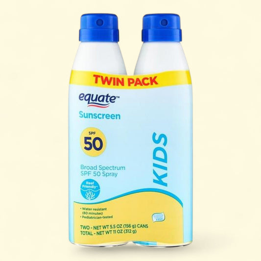 Equate Kids Sunscreen Spray, SPF 50, 11 oz, 2 Count