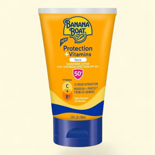 Banana Boat Sun Protection + Vitamins Face Sunscreen Lotion SPF 50, 2 fl oz