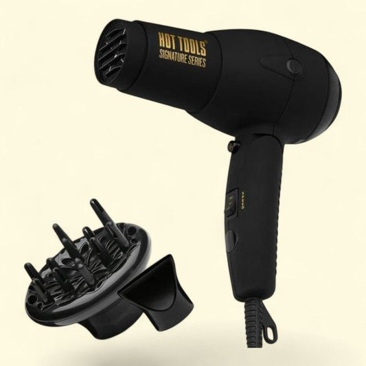 Hot Tools Pro Signature 1875W Travel Ionic Hair Dryer, Black