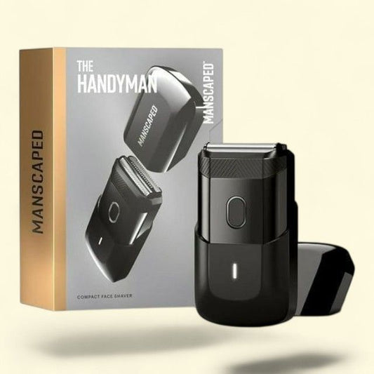 MANSCAPED The Handyman Compact Foil Face Shaver, Men's Travel Electric Facial Hair Groomer, USB-C Rechargeable, Black