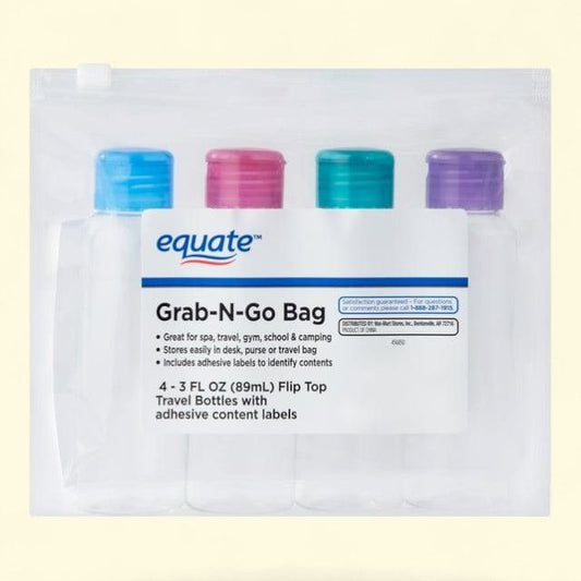 Equate Travel Bottles, 3 fl oz (4 Count)