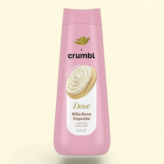 Dove Crumbl Moisturizing Liquid Body Wash, Nilla Bean Cupcake, 20 oz