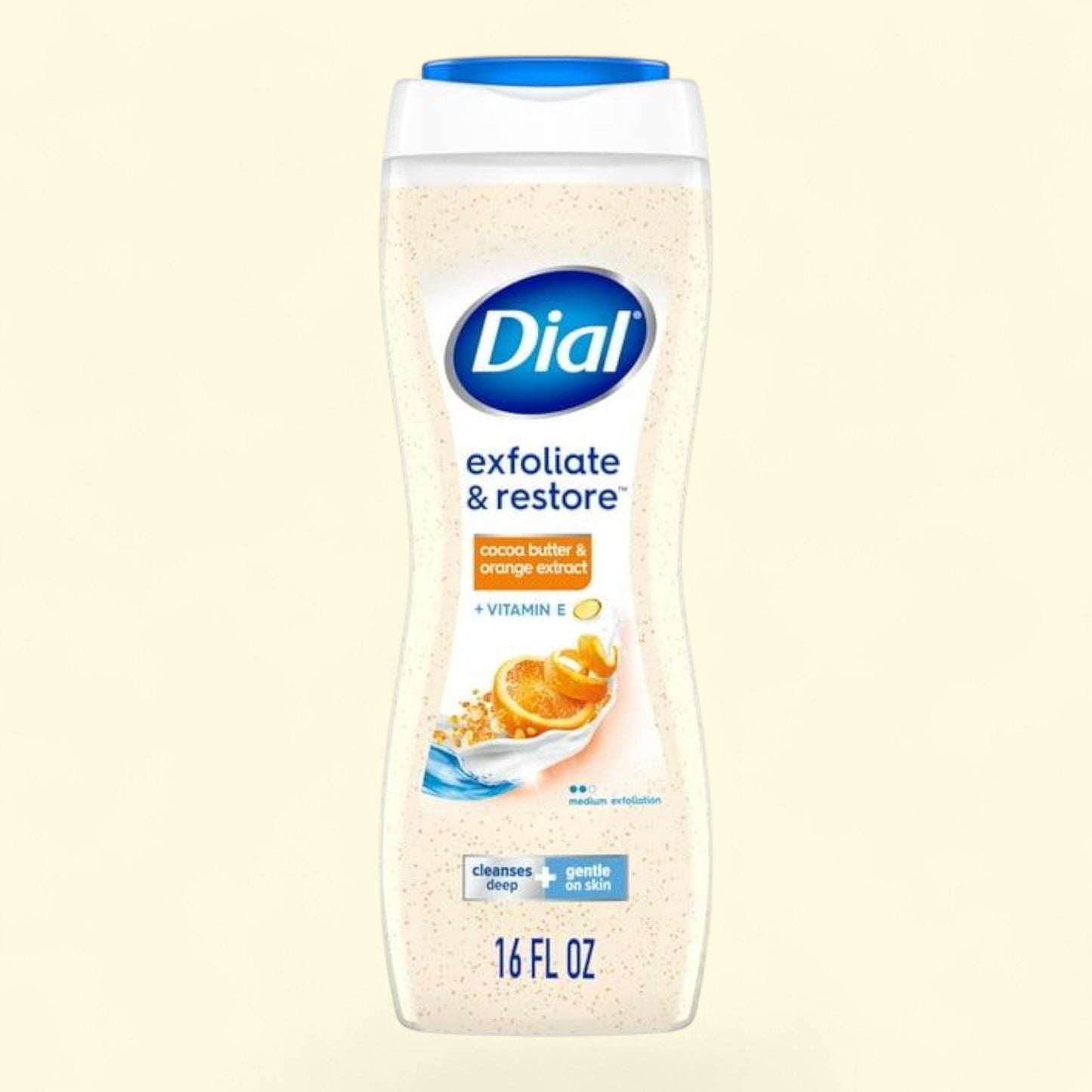 Dial Body Wash, Exfoliating Cocoa Butter & Orange Extract, 16 Ounce