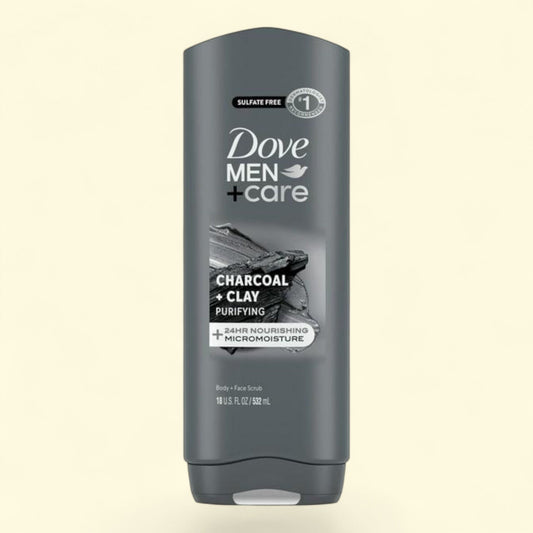 Dove Men+Care Face & Body Wash, Charcoal & Clay, 18 oz