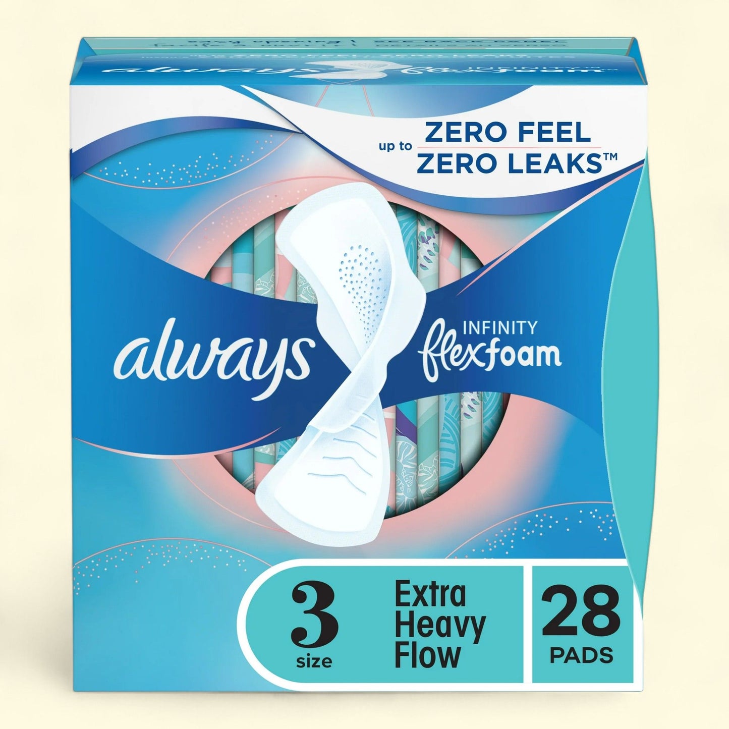 Always Infinity Feminine Pads, Size 3, 28 Ct