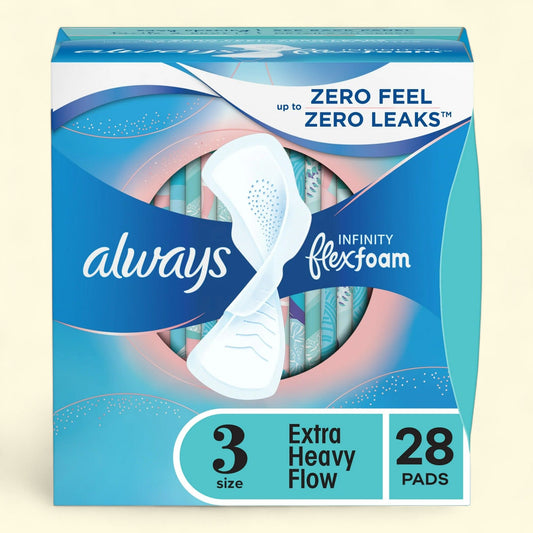 Always Infinity Feminine Pads, Size 3, 28 Ct