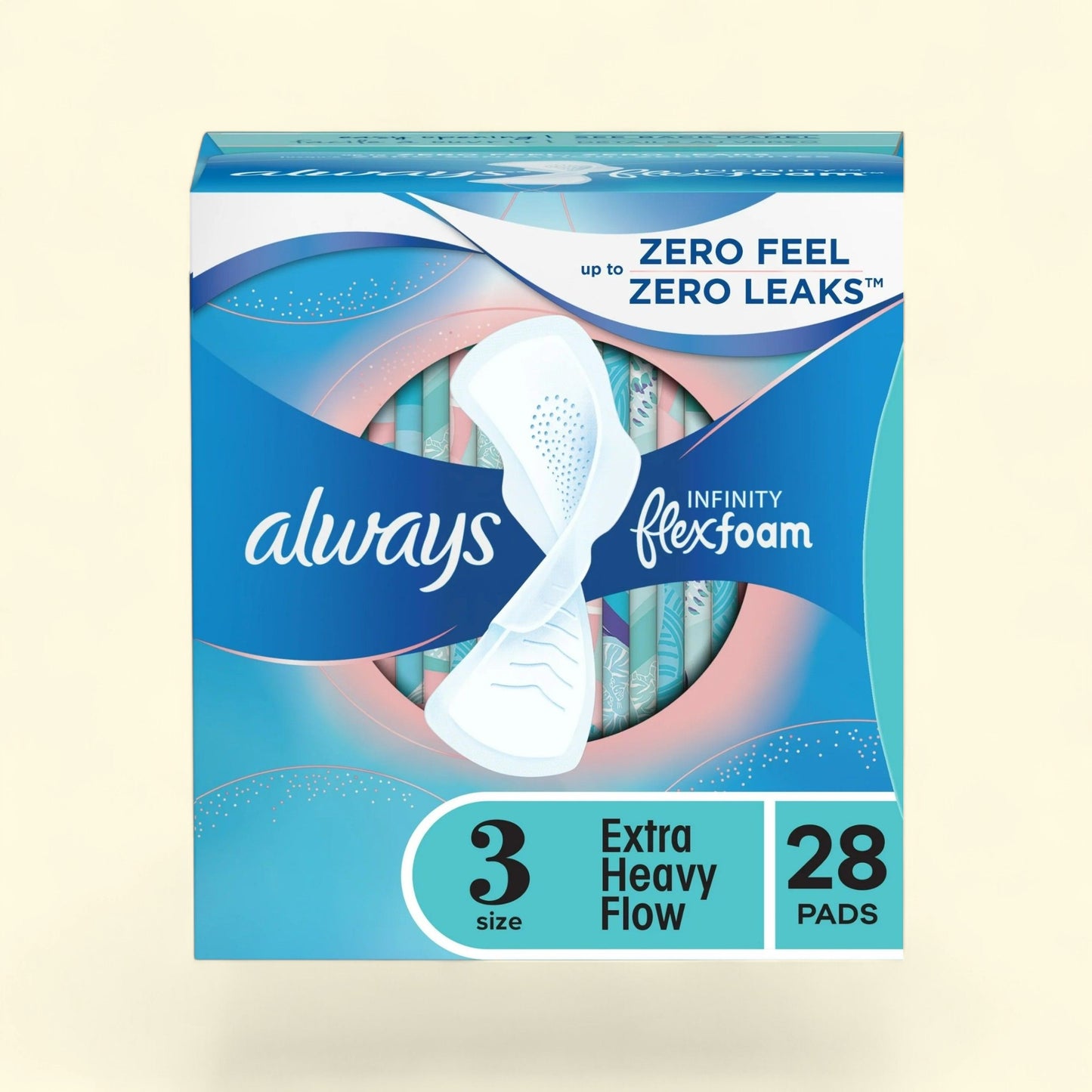 Always Infinity Feminine Pads, Size 3, 28 Ct — authentic US product shipped worldwide by Treatspree
