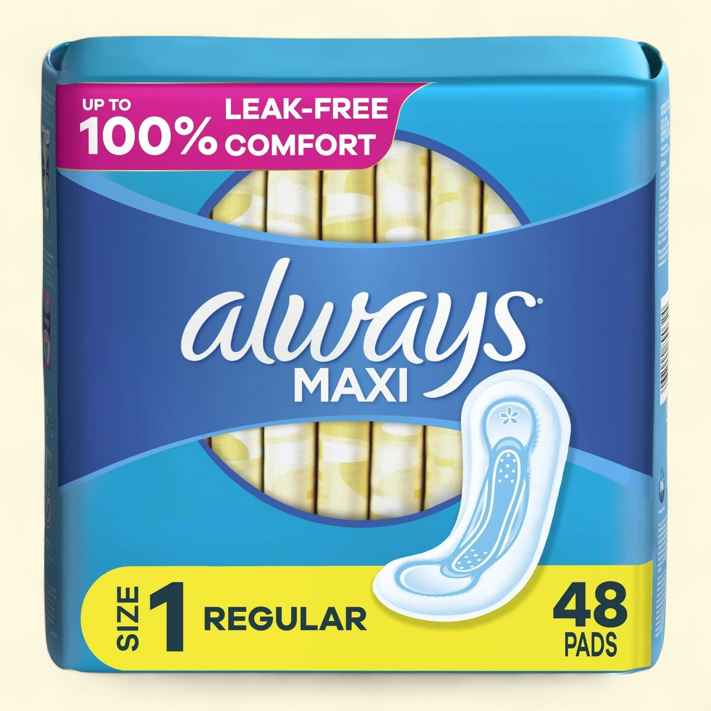 Always Maxi Pads, Size 1, Regular Absorbency, 48 Count