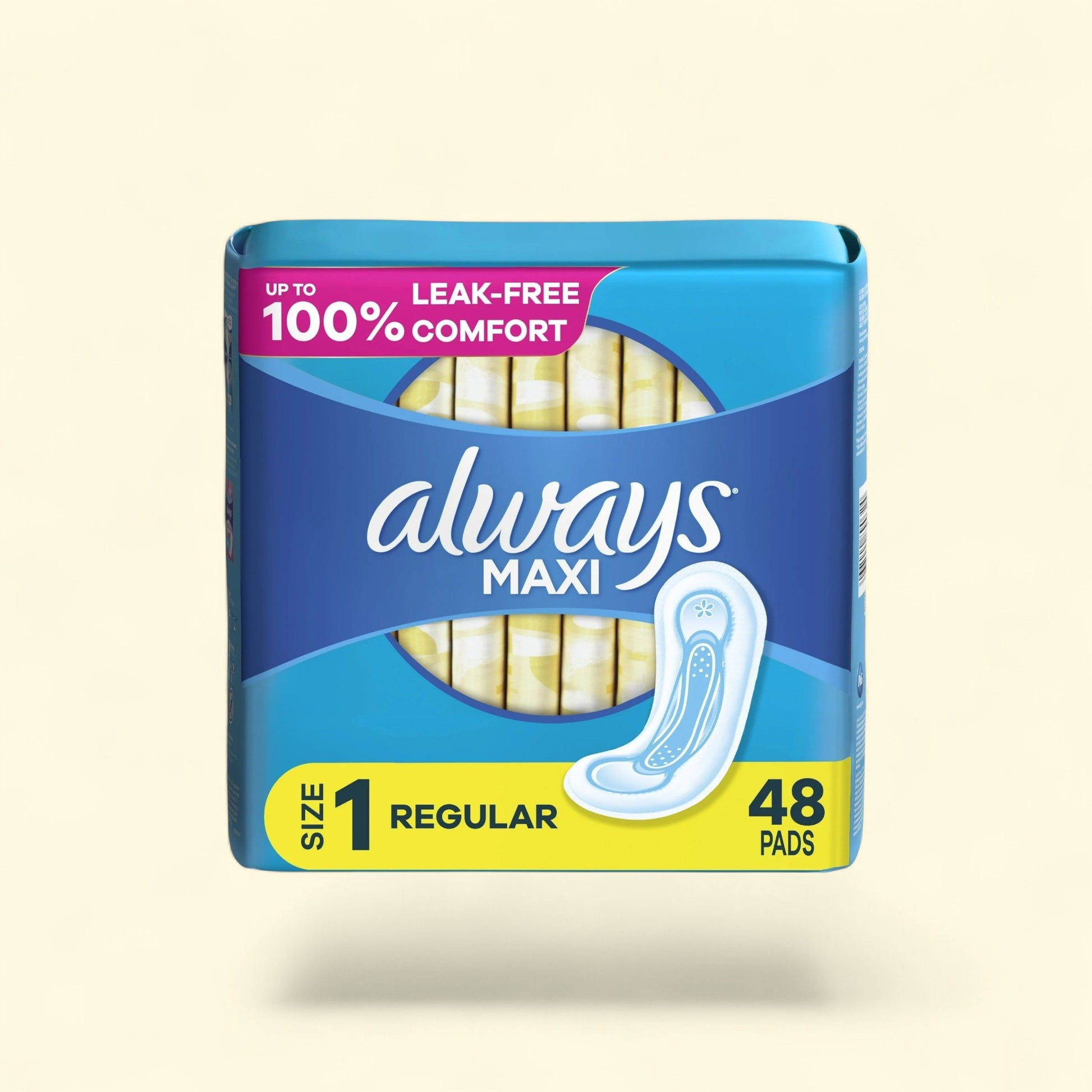 Always Maxi Pads, Size 1, Regular Absorbency, 48 Count — authentic US product shipped worldwide by Treatspree