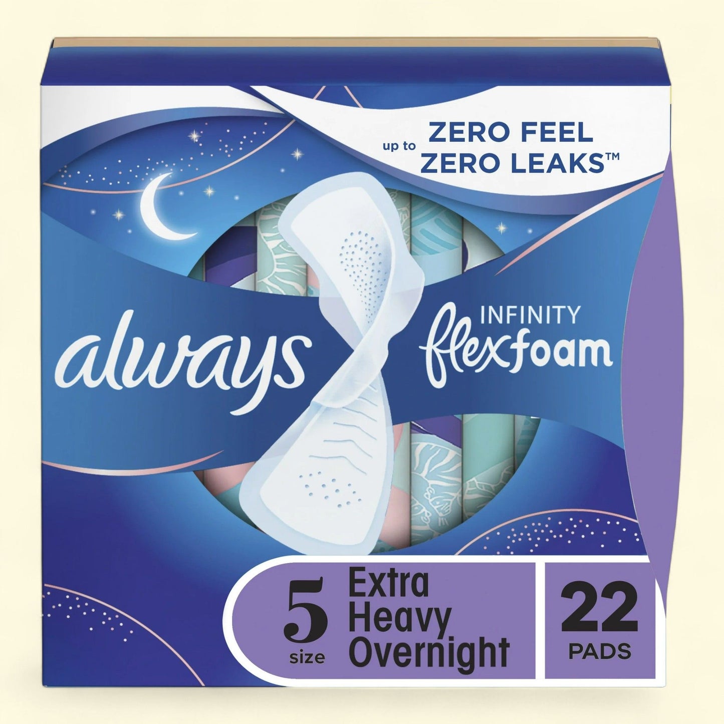 Always Infinity Feminine Pads, Size 5, 22 Count