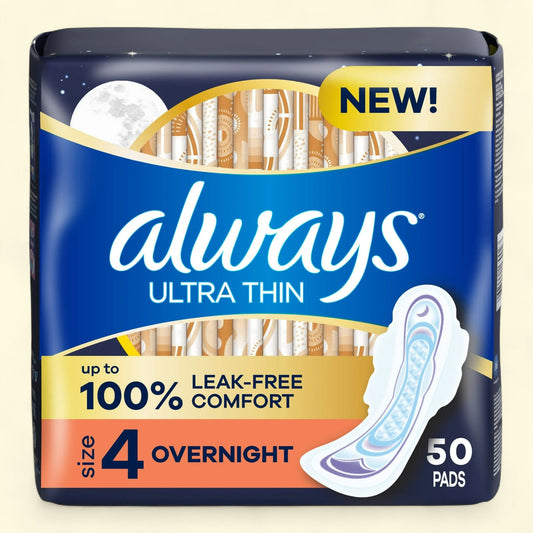 Always Ultra Thin Pads Size 4, 50 Ct