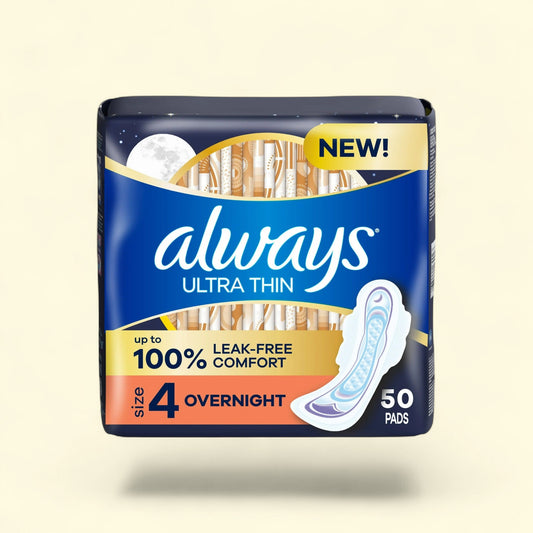 Always Ultra Thin Pads Size 4, 50 Ct — authentic US product shipped worldwide by Treatspree