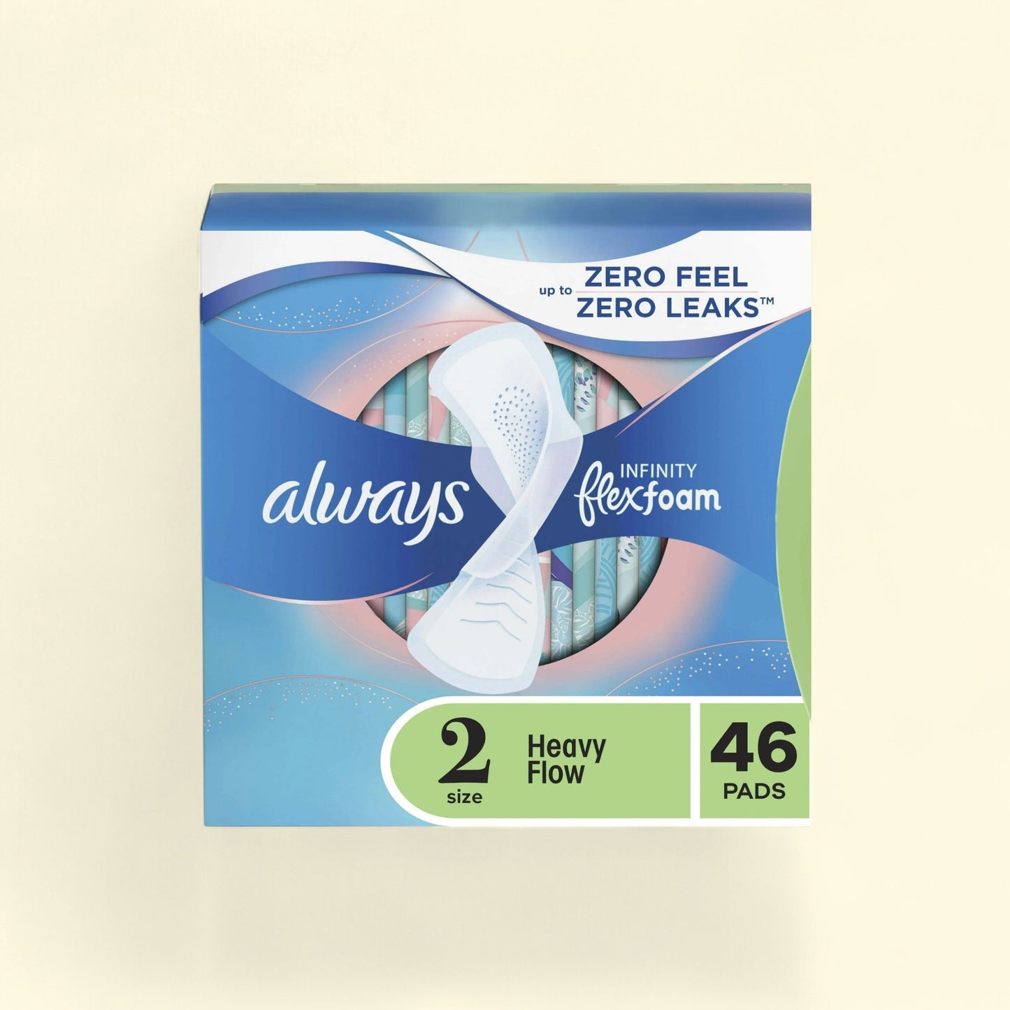 Always Infinity Feminine Pads, Size 2 Heavy, 46 Count — authentic US product shipped worldwide by Treatspree