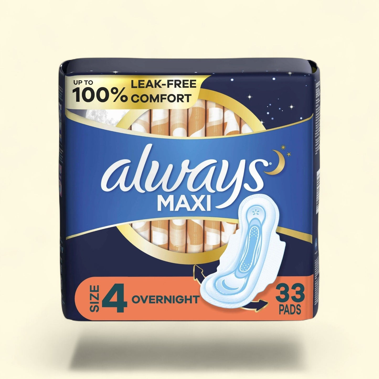 Always Maxi Overnight Pads with Wings, Size 4, 33 CT — authentic US product shipped worldwide by Treatspree
