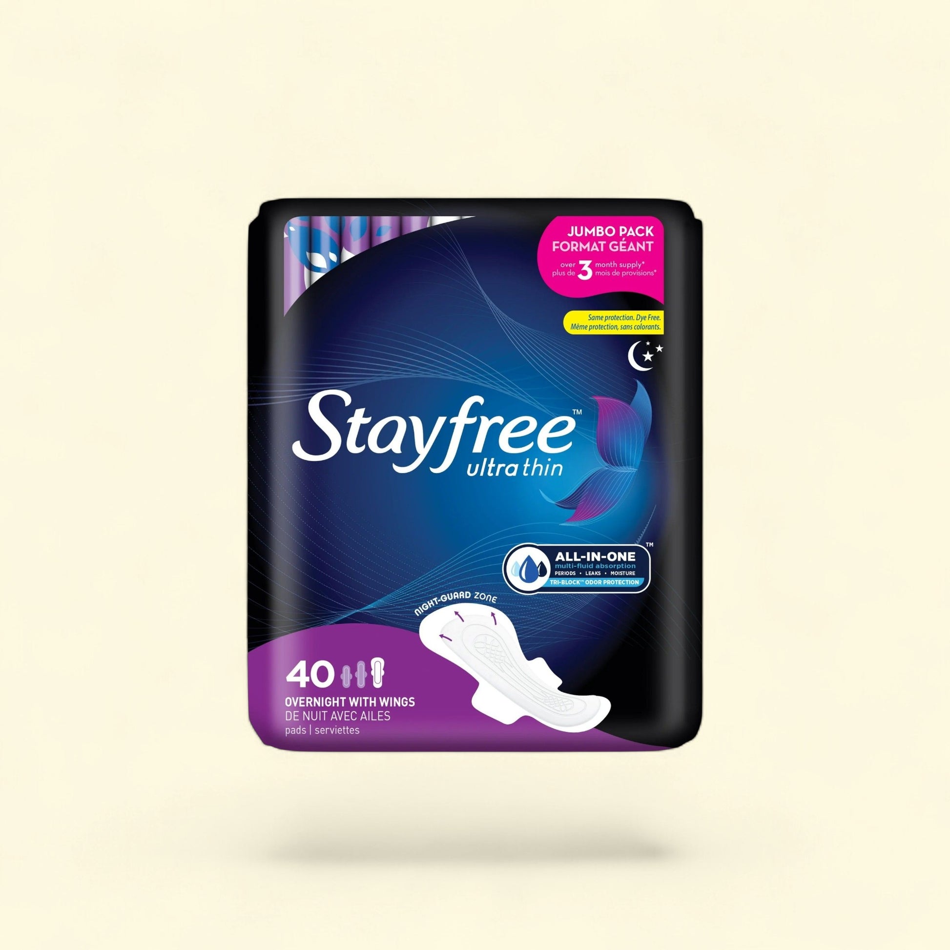 Stayfree Ultra Thin Overnight Pads with Wings, 40 Ct — authentic US product shipped worldwide by Treatspree