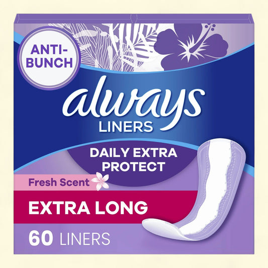 Always Xtra Protection 3-in-1 Daily Liners, Extra Long Length, 60 CT