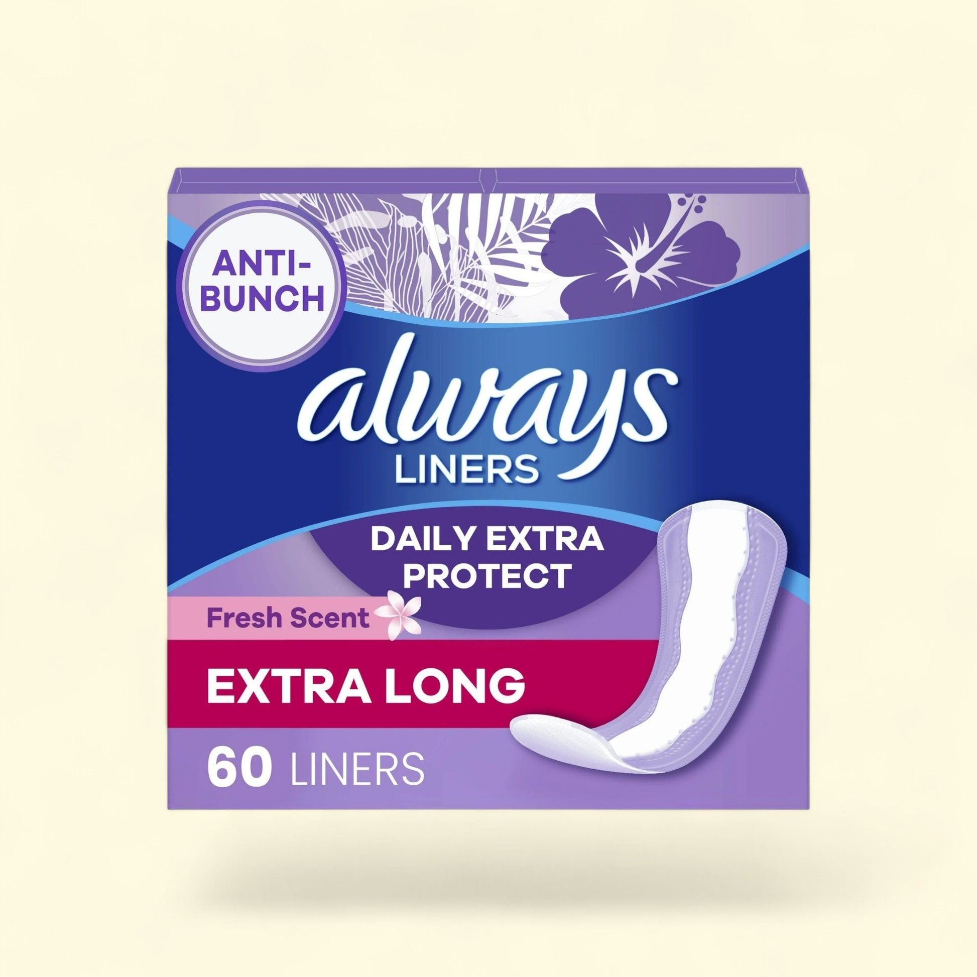 Always Xtra Protection 3-in-1 Daily Liners, Extra Long Length, 60 CT — authentic US product shipped worldwide by Treatspree