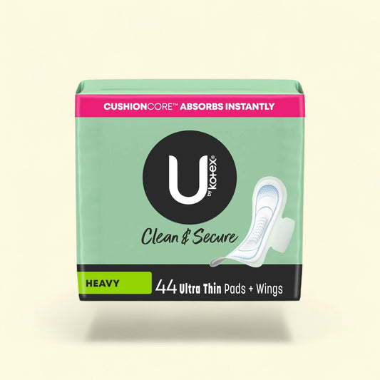 U by Kotex Ultra Thin Pads with Wings, Heavy Absorbency, 44 Count — authentic US product shipped worldwide by Treatspree