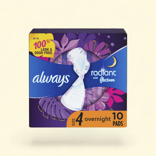 Always Radiant Feminine Pads, Size 4, 10 Count — authentic US product shipped worldwide by Treatspree
