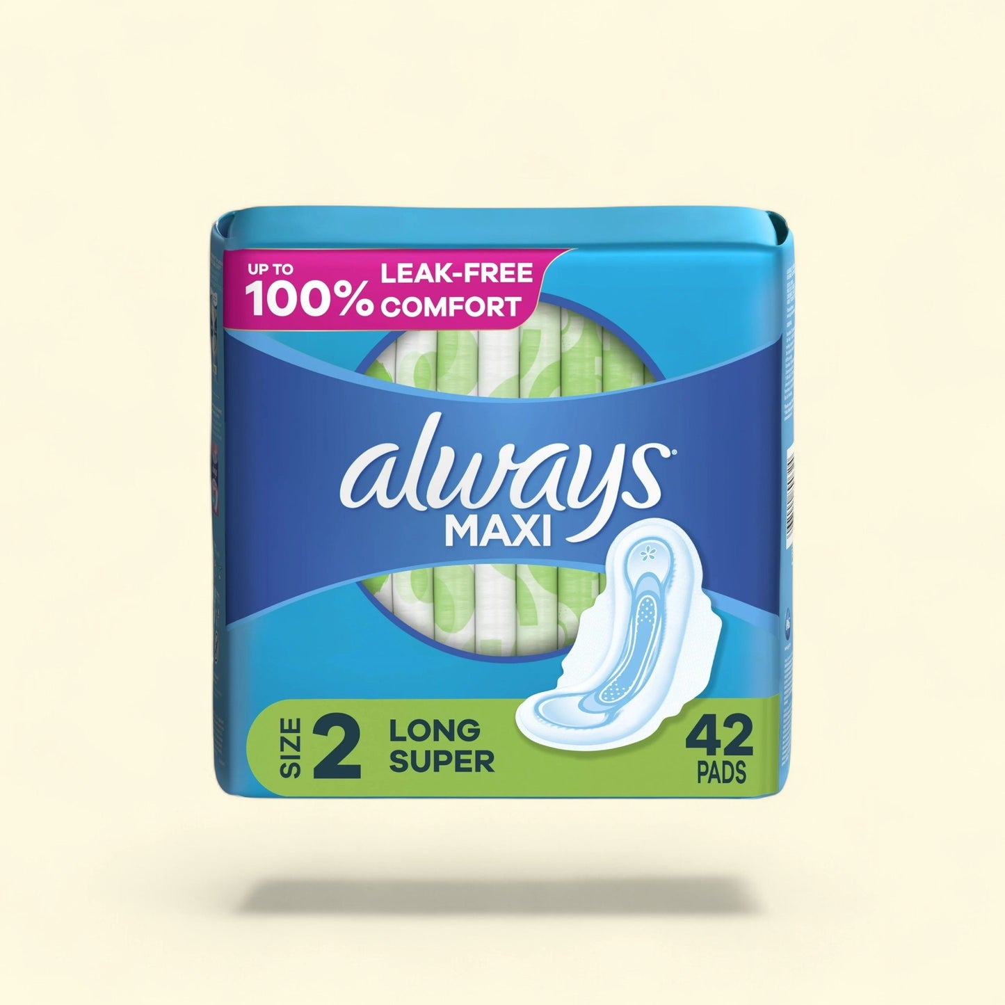 Always Maxi Pads, Size 2, Long Super Absorbency, 42 CT — authentic US product shipped worldwide by Treatspree