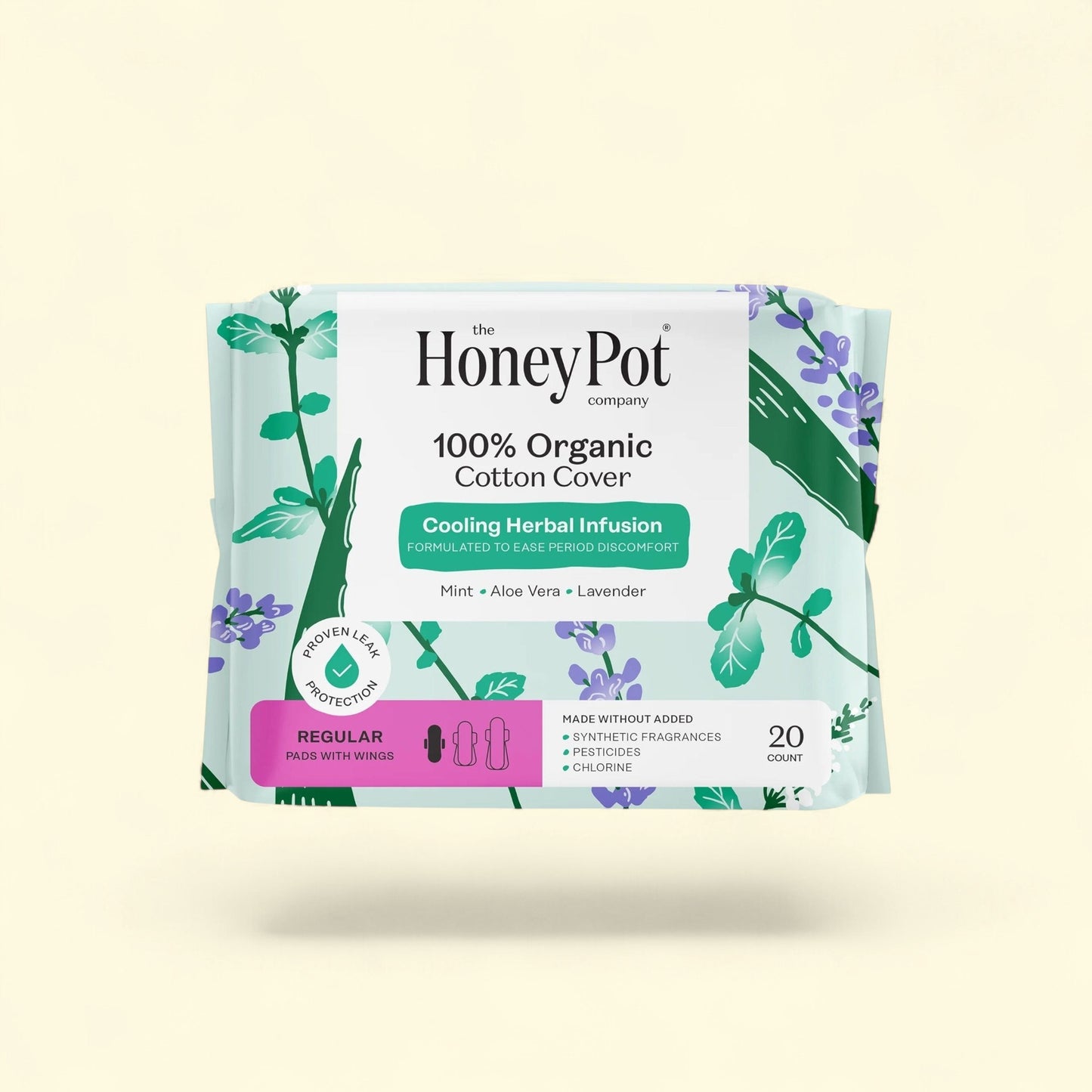 Honey Pot Cooling Herbal Infusion Regular Pads, 20 Count — authentic US product shipped worldwide by Treatspree