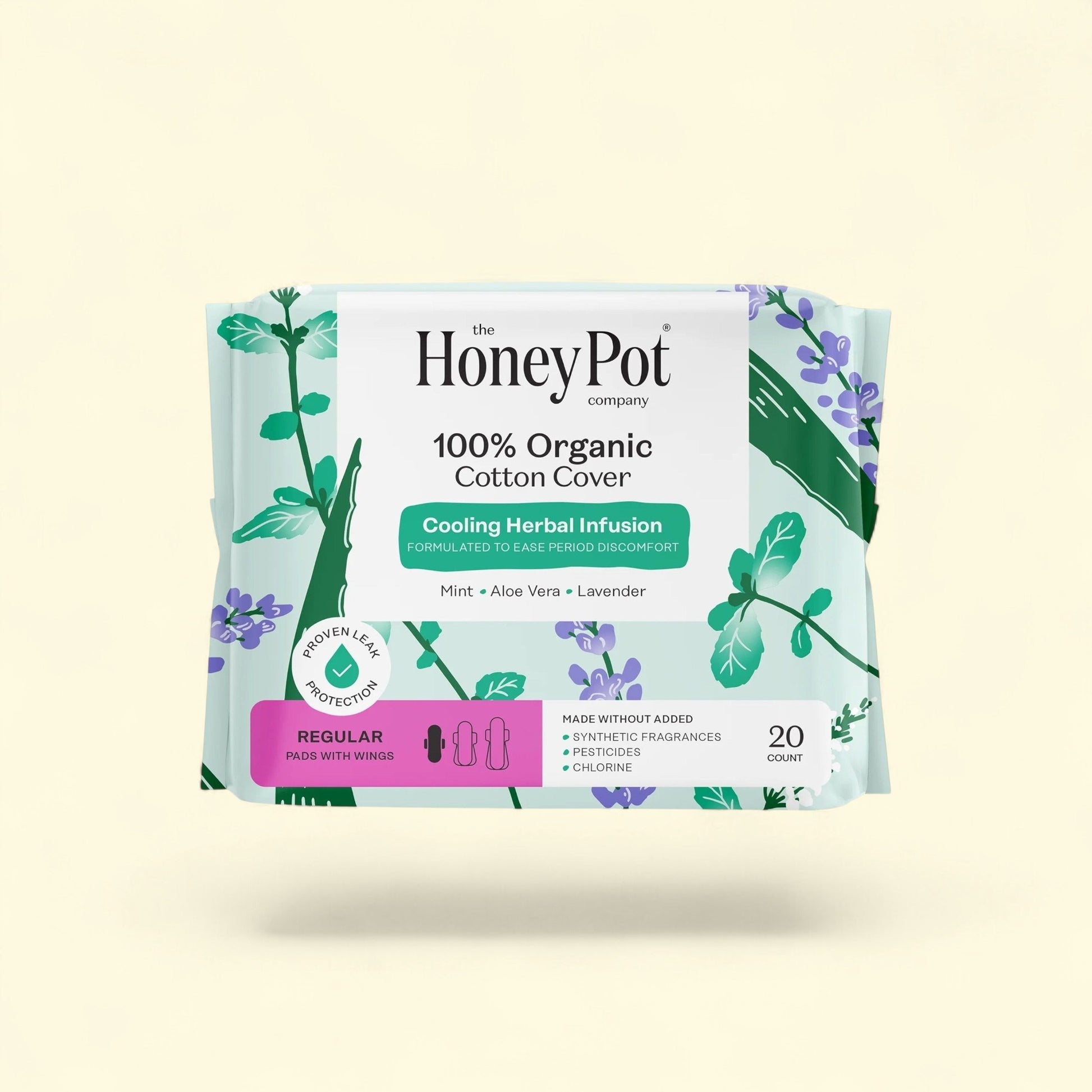 Honey Pot Cooling Herbal Infusion Regular Pads, 20 Count — authentic US product shipped worldwide by Treatspree