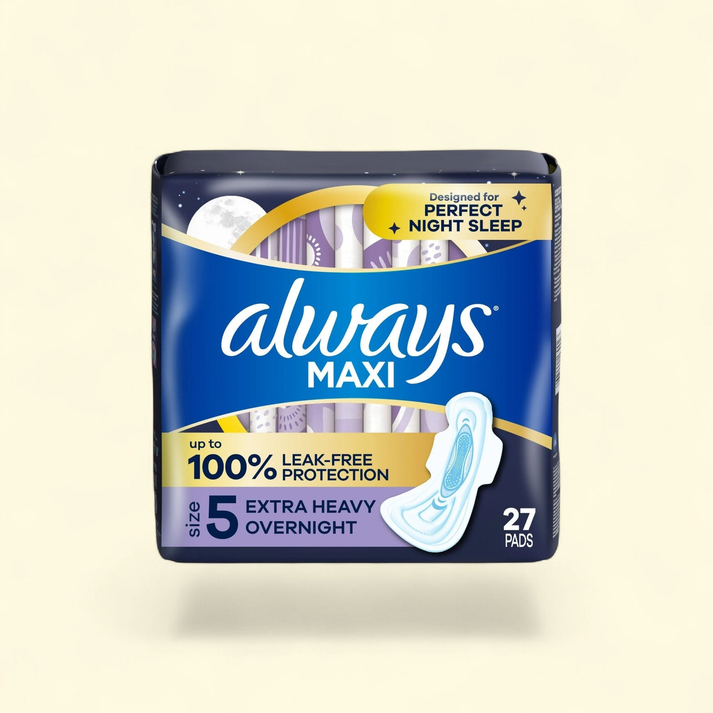 Always Maxi Pads with Wings, Size 5, 27 CT — authentic US product shipped worldwide by Treatspree