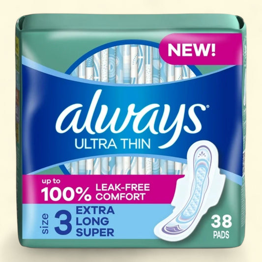 Always Ultra Thin Daytime Pads with Wings, Size 3, 38ct