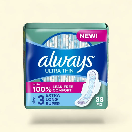 Always Ultra Thin Daytime Pads with Wings, Size 3, 38ct — authentic US product shipped worldwide by Treatspree