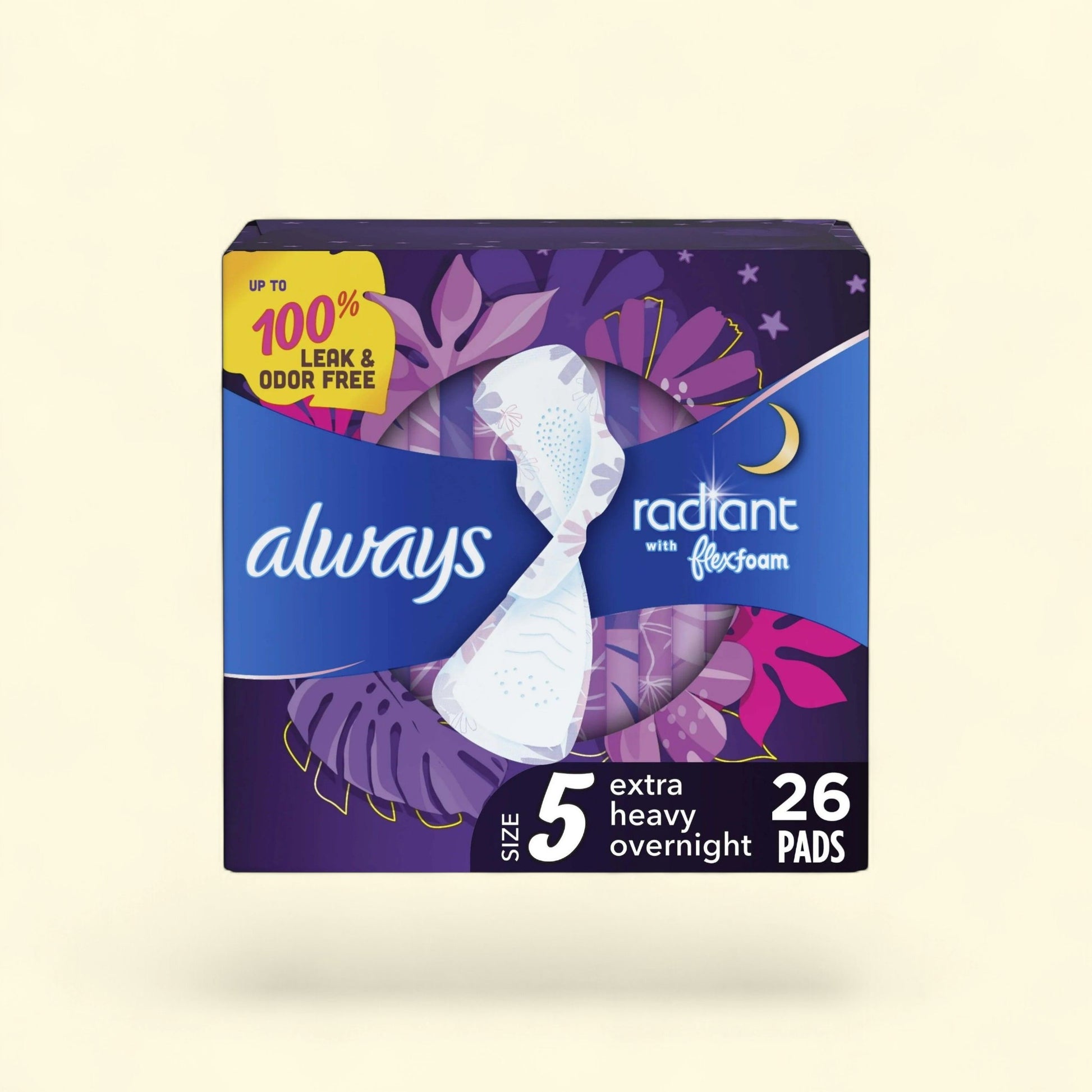 Always Radiant Feminine Pads, Size 5, 26 CT — authentic US product shipped worldwide by Treatspree