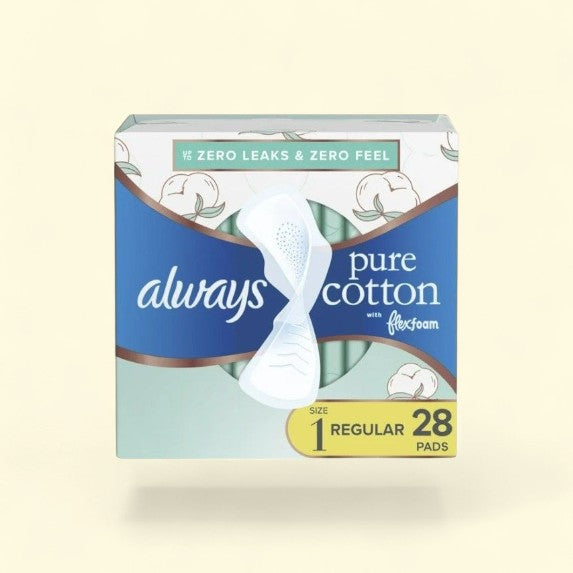 Always Feminine Pads With Wings, Size 1, 28 CT — authentic US product shipped worldwide by Treatspree