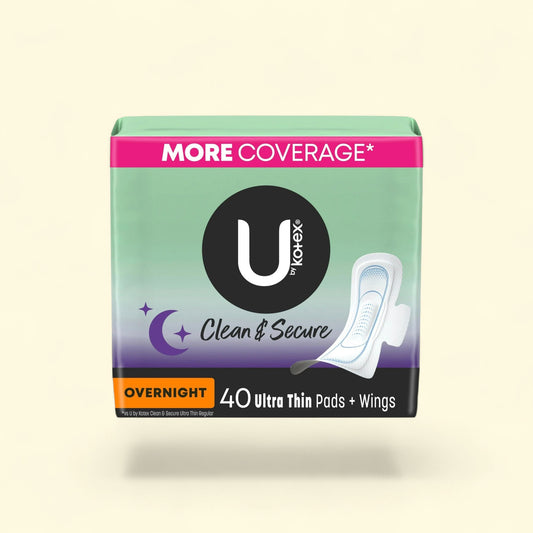 U by Kotex Ultra Thin Overnight Pads with Wings, 40 Ct — authentic US product shipped worldwide by Treatspree
