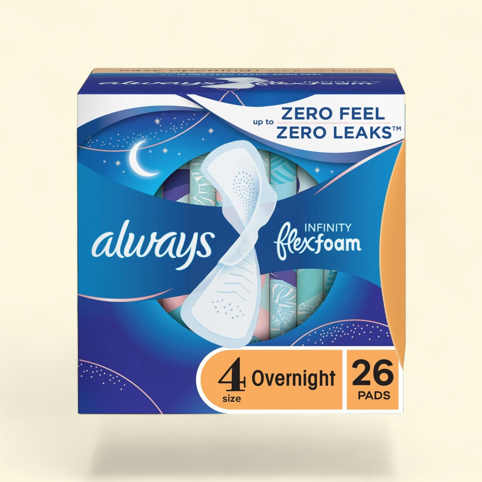 Always Infinity Feminine Pads, Size 4, Overnight Absorbency, 26 Count — authentic US product shipped worldwide by Treatspree